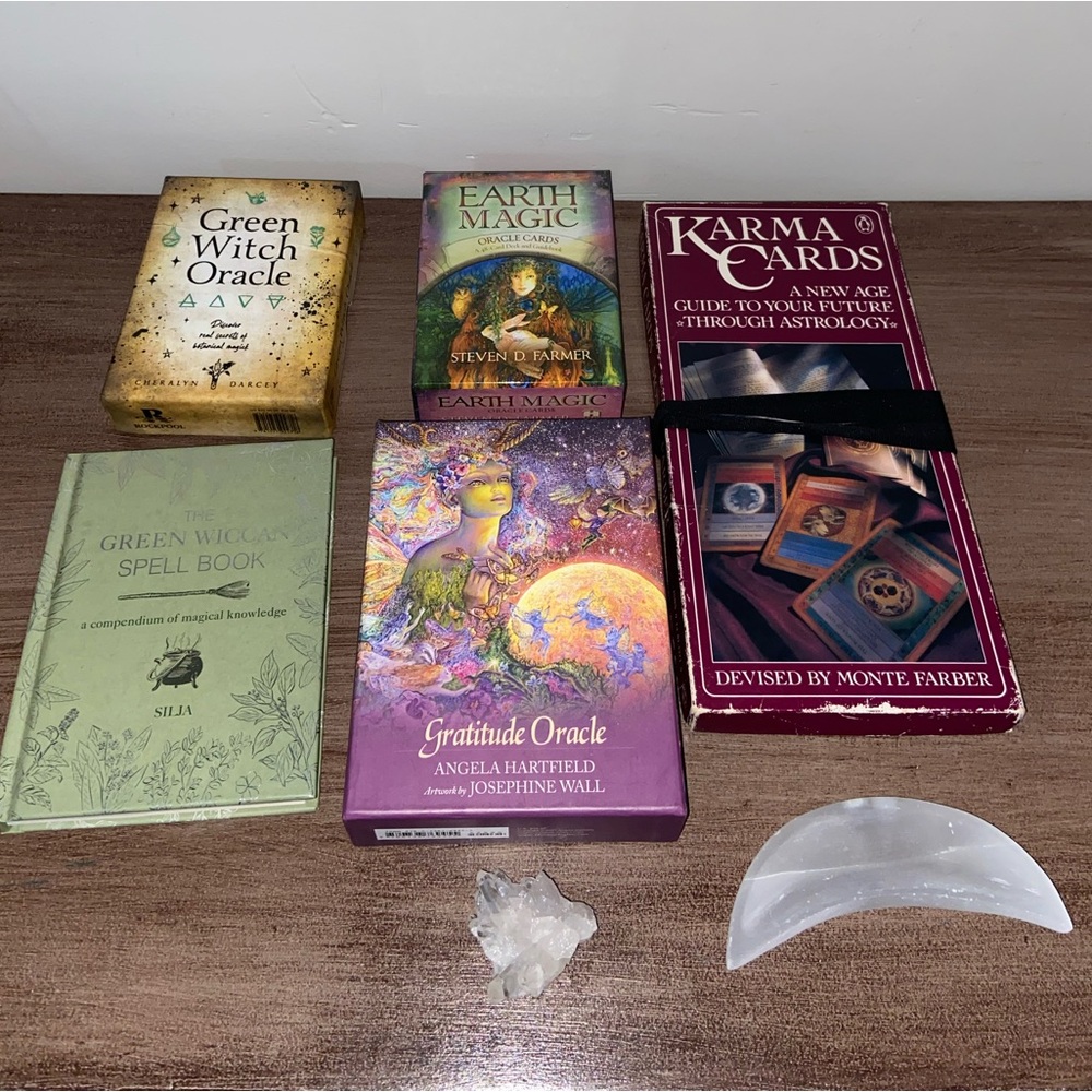 Spiritual Oracle Cards Karma Cards Astrology Witch Book Gemstone Bundle